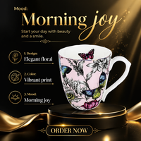 Tasse à thé royale élégante et mignonne en porcelaine, personnalisée, écologique, en porcelaine fine gaufrée, tasse en céramique colorée pour le thé