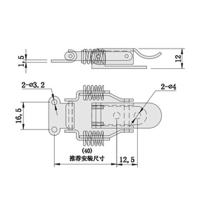 Stainless Steel Double Spring Latch C-1108 Keyless Industrial Furniture Lock Hardware Accessory - Product Image 1