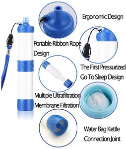 Système de purification d'eau Survivor Filter Pro pour la survie - Filtre à eau portable léger à pompe manuelle pour la randonnée et <span class=keywords><strong>le</strong></span> trekking - Product Image 4