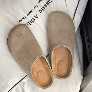 Chaussures décontractées en cuir de vachette Birken pour hommes et femmes, mules rétro à semelle souple, sabots à talon épais, sandales de mode assorties - Product Image 5