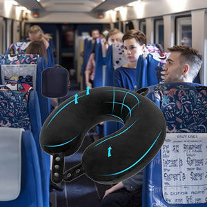 Beezin Oreiller de voyage en polyester léger en forme de U pour le cou Support d'avion portable Logo personnalisé sérigraphié perméable à l'air - Product Image 4