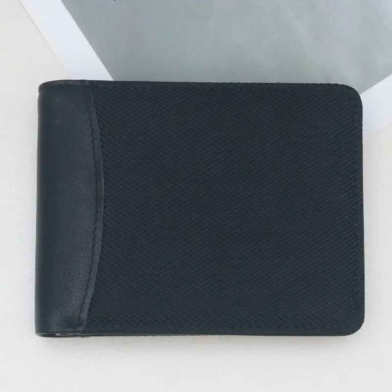 Porte-monnaie en argent de poche personnalisé, portefeuille d'affaires bloquant rfid portefeuille en cuir denim portefeuille en tissu pour hommes porte-cartes