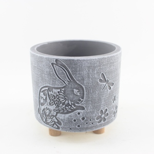 Haute qualité personnalisé Pot de fleur décoratif lapin éléments ciment planteur pour jardin balcon maison plantes béton planteur - Product Image 4