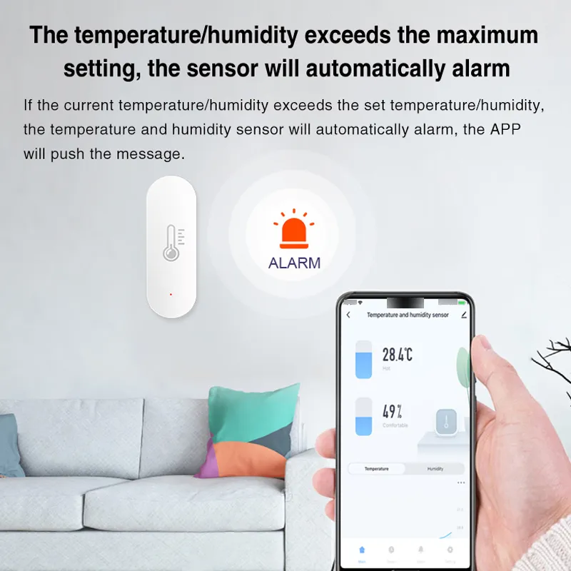 スマート温度センサーWi-fiTuyaスマートWifi温度および湿度センサー