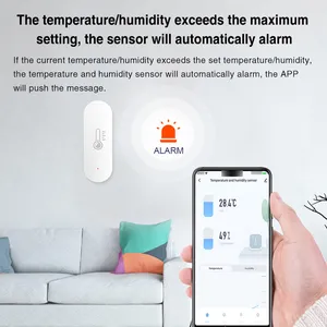 Sensor de temperatura inteligente Wi-fi Tuya Sensor de temperatura y humedad Wifi inteligente