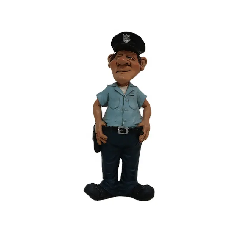 Résine populaire artisanat humour police figurine bobblehead sculpture