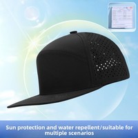 Casquette de sport perforée découpée au laser à 5 panneaux avec logo personnalisé, imperméable, séchage rapide, pour marque privée