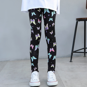 Collants pour filles personnalisés, leggings de sport respirants, pantalons de fitness pour enfants, imprimé fleurs et papillons, collants pour filles de 3 à 13 ans - Product Image 3
