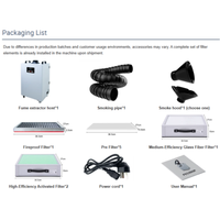 KNOKOO FES350F Extracteur de fumée laser industriel portable 350W Filtre Hepa à 5 couches Collecteur de poussière Équipement de nettoyage de l'air ignifuge