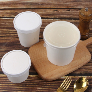 Échantillon gratuit bol rond en papier kraft jetable 400ml ~ 1500ml bols à salade avec gaufrage en feuille d'or emballage alimentaire pour œufs - Product Image 2