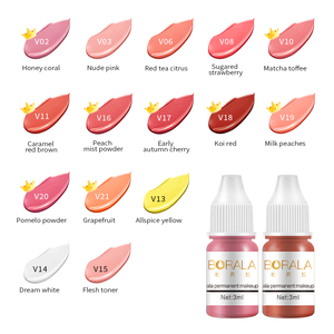 Pigmento per Correzione Labbra Serie <span class=keywords><strong>Rosa</strong></span> Scuro PMU, Campione di Inchiostro Illuminante per Trucco Permanente per Labbra Effetto Blushing - Product Image 3