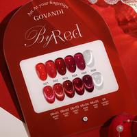 GOVANDI Collection de vernis à ongles gel UV rouge riche 6 couleurs Fournisseurs professionnels d'ongles Ensemble de vernis à ongles gel pour la fête de Noël en gros