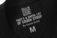 T-shirt en coton de haute qualité pour hommes, à manches courtes, avec impression motif Angle love et texte 'That's a AWFUL LOT of COUGH SYRUP', vente en gros