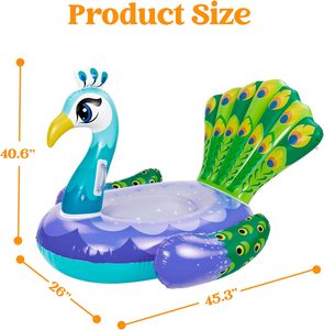 Ensemble de flotteurs gonflables personnalisés en forme de dinosaure et de paon, vente en gros directe d'usine - Lot de 2 pour adultes et enfants, pour la plage et les loisirs estivaux - Product Image 6