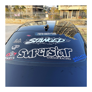 Publicité voiture Logo transfert autocollant impression personnalisée Auto voiture verre fenêtre <span class=keywords><strong>pare</strong></span>-<span class=keywords><strong>brise</strong></span> voiture <span class=keywords><strong>pare</strong></span>-<span class=keywords><strong>brise</strong></span> bannière décalcomanies - Product Image 1