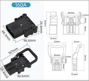 Kit <span class=keywords><strong>de</strong></span> connecteurs <span class=keywords><strong>de</strong></span> charge <span class=keywords><strong>de</strong></span> batterie mâles <span class=keywords><strong>de</strong></span> haute qualité, style REMA, 160A 150V, avec bornes pour chariot élévateur - Product Image 2