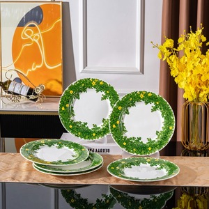 High Quality American Style Bone China Flower-Shaped Soup <b>Plates</b> Non-Toxic On-Glazed Finish 6-Piece Dinnerware Set for Kitchen - Product Image 4