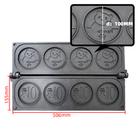 4 Pcs Per Time New Commercial Crepemaker Pancake Machine Pan Ji Stove Kitchen Equipment Pancake Maker Korean Coin Waffle Maker