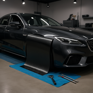 Vinilo para Autos de Fibra de Carbono 7D Negro Brillante de 24 Pulgadas, Película Protectora de PVC para Carrocería con Protección UV para Autos, Laptops y Teléfonos - Product Image 2