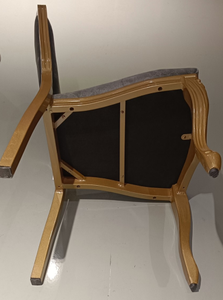Silla de Restaurante Comercial GDRS de Aluminio Dorado, Asiento Tapizado con Cojín de Espuma, Patas Cónicas, Diseño Europeo Moderno para Uso en Interiores - Product Image 5