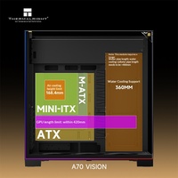 Boîtier de PC Thermalright A70 VISION en alliage d'aluminium ATX noir avec fenêtre panoramique sur trois côtés, vue sur la mer