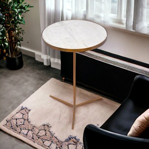 Round Top Marble Cafe <b>Table</b> with <b>Gold</b> Metal Base New Design Metal Frame Living Room Furniture Side <b>table</b> - Product Image 4