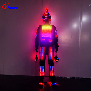 ชุดหุ่นยนต์เรืองแสง LED แฟชั่นผู้ชาย สีสันสดใส โปรแกรมได้ สำหรับการแสดงบนเวทีและการเต้น - Product Image 4