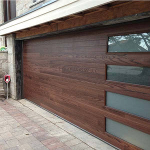 Apprêt de texture de grain de <span class=keywords><strong>bois</strong></span> naturel porte de <span class=keywords><strong>garage</strong></span> en <span class=keywords><strong>bois</strong></span> massif porte de levage sectionnelle automatique pour maisons villas - Product Image 3