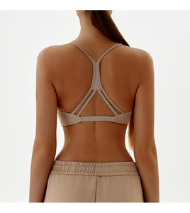 Soutien-gorge de sport respirant pour femmes, soutien moyen, dos croisé, haut de soutien-gorge de fitness, devant torsadé, rembourré, haut de soutien-gorge de yoga, fitness - Product Image 1