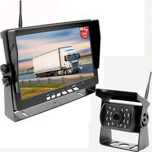 ट्रक आरवी बस कार वाहन के लिए डीवीआर 720पी वायरलेस बैकअप कैमरा सिस्टम 1एक्स वायरलेस रियर व्यू कैमरा आईपी68 के साथ 10.1'' आईपीएस मॉनिटर