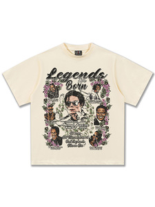 Michael <span class=keywords><strong>Jackson</strong></span> hợp thời trang thương hiệu 300 gram của nam giới tinh khiết cotton ngắn tay T-Shirt 100% cotton Mỹ tiêm trực tiếp in - Product Image 3