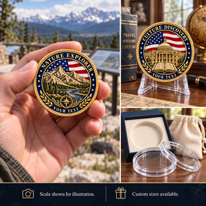 Monedas Conmemorativas Personalizadas con la Bandera de EE. UU., Diseños de Montañas y Relieves Culturales, para Regalos de Viaje y Recuerdos Coleccionables, OEM ODM - Product Image 2