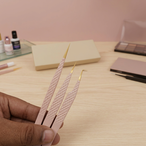 Pince à épiler pour cils à pointe en fibre, pointe lisse, en acier inoxydable doré, durable, pour sourcils, outil professionnel 723.0, personnalisation gratuite, livraison gratuite - Product Image 3