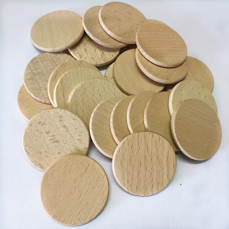 50 Monete Di Legno Non Finite Da 1,2 Pollici (30mm) – Rotonde In Sicomoro Per Fai Da Te, Decorazioni E Pittura