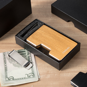 Del Raccoglitore sottile per Gli Uomini RFID Blocco di Alluminio Del Raccoglitore Cassa di Carta In Fibra di Carbonio del Metallo Del Raccoglitore Del Supporto di Carta Della Tasca Anteriore Minimalista - Product Image 5