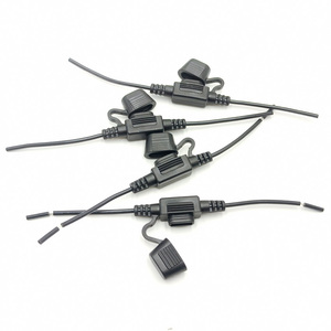 Portafusibles en línea <span class=keywords><strong>de</strong></span> alambre negro 16AWG para coches, barcos, portafusibles <span class=keywords><strong>de</strong></span> hoja automática, resistente al agua, portafusibles automático <span class=keywords><strong>de</strong></span> 32V CC - Product Image 1