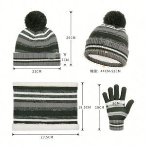 3Pcs Kid Winter <b>Beanie</b> Hat Circle Scarf Touchscreen Gloves Snow Knit Cap Warm Thick <b>Fleece</b> Lined Neck Warmer Set Gift - Product Image 2
