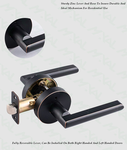 Manija de puerta negra Seguridad Privacidad Palanca sin llave Juego de cerradura Cilindro Aleación de <span class=keywords><strong>zinc</strong></span> Redondo Dormitorio Baño Cerradura de puerta interior - Product Image 5