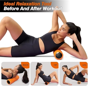 Rouleau de massage en mousse haute densité pour le dos, pour la relaxation des tissus profonds, le massage musculaire, le fitness, le yoga et le Pilates, ciblant les points myofasciaux - Product Image 4