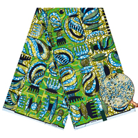 Tissu imprimé africain à motifs classiques, qualité supérieure, doré brillant, pour la confection de pagnes et de robes de fête