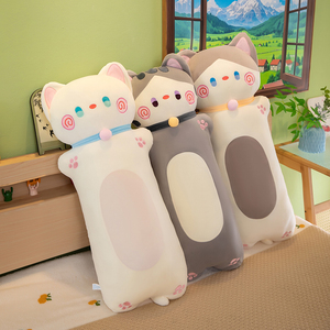Long <b>Cat</b> <b>Plush</b> Pillow - Super Soft Hugging Toy for Kids, Cute Cartoon Stuffed Animal & Sleeping Companion - Product Image 1