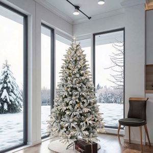Arbre de Noël automatique autoportant d'intérieur 2026 de haute qualité avec base décorative et poudre de neige en mousse collante - Product Image 3