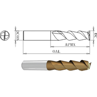Fraise plate en carbure à 2 cannelures à tige droite 1/4 \ "1 \" acier à grande vitesse revêtu de TiAlN pour la fabrication de moules ODM OEM Support personnalisé