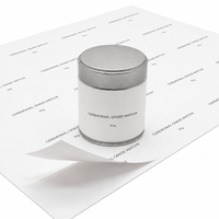 Livraison rapide, stock épuisé, boîtes rondes argentées, blanches et noires pour l'emballage de poudre de matcha, contenants portables pour matcha de 20g, 30g, 50g