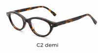 Lunettes optiques rétro œil-de-chat solides avec monture en acétate premium et verres légers en PC, étui inclus, pour femmes et adultes, usage quotidien
