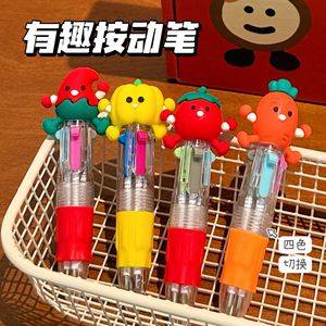 Mini stylos à bille mignons de dessin animé, bouton-poussoir multicolore pour les étudiants, usage scolaire et de bureau - Product Image 5
