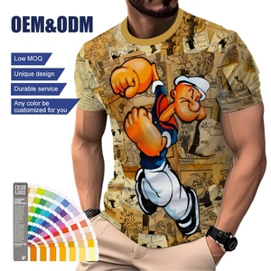 Comfortable Breathable Fabric Men Retro Manga Style <strong>Popeye</strong> Printed Short Sleeved <strong>T</strong> <strong>Shirt</strong> with Nostalgic Cartoon Elements - Product Image 1