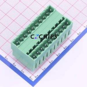 KF2EDGVH-5.08-2*10P Plug-in Terminal Block Through hole,P=5.08mm Connector Board-to-Board / Socket - Closed 2x10P 5.08mm Green - Product Image 1