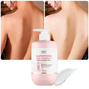 Private Label Glutathione Vitamin C Body Lotion Cream Regenerasi Pelembab Meremajakan Lotion 500ML untuk Wanita Kulit Hitam