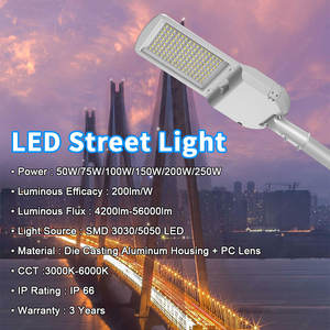 ضمان <span class=keywords><strong>3</strong></span> سنوات مصابيح شارع ليد 30 واط مقاومة للماء IP66 IK108 200lm/W k هيكل من سبائك الألومنيوم إضاءة خارجية - Product Image 2